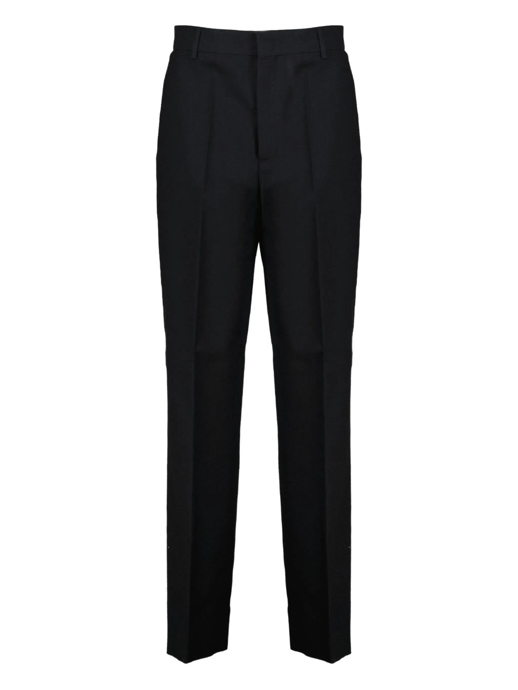 Image of Black Wool Trousers by Moschino for Women - Season Autumn-Winter 2025 - Model View 1