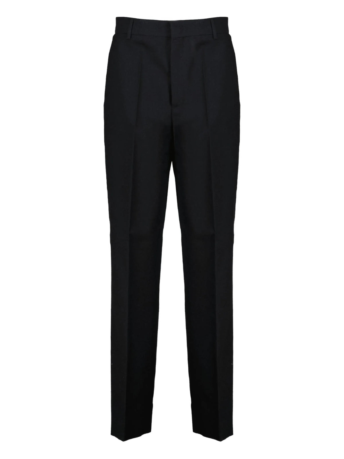 Image of Black Wool Trousers by Moschino for Women - Season Autumn-Winter 2025 - Model View 1