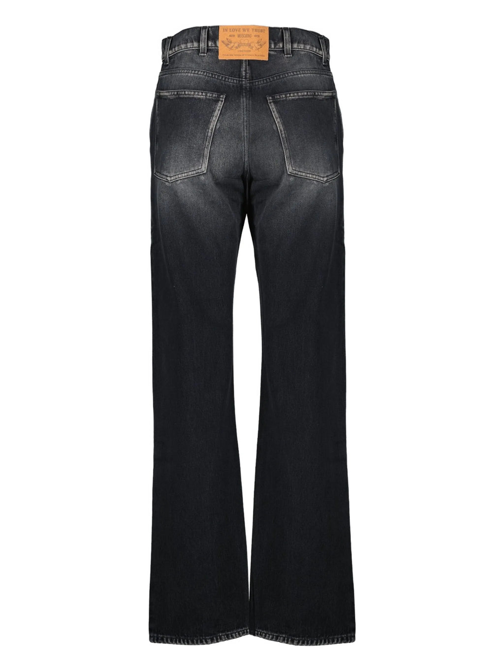Image of Black Denim Jeans by Moschino for Women - Season Autumn-Winter 2025 - Model View 2