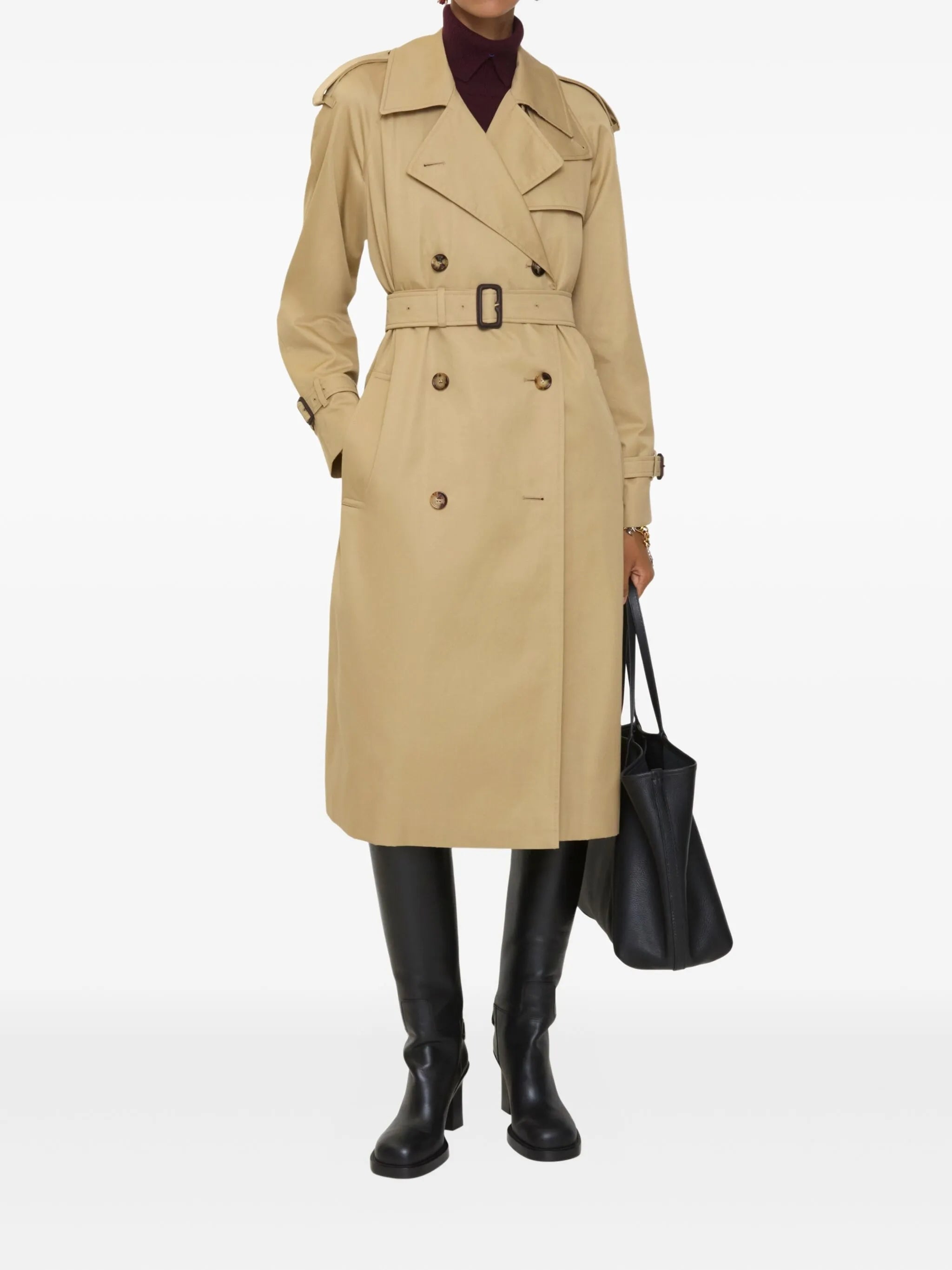 Image of Castleford Beige Trench Coat by Burberry for Women - Season Spring-Summer 2026 - Model view 1