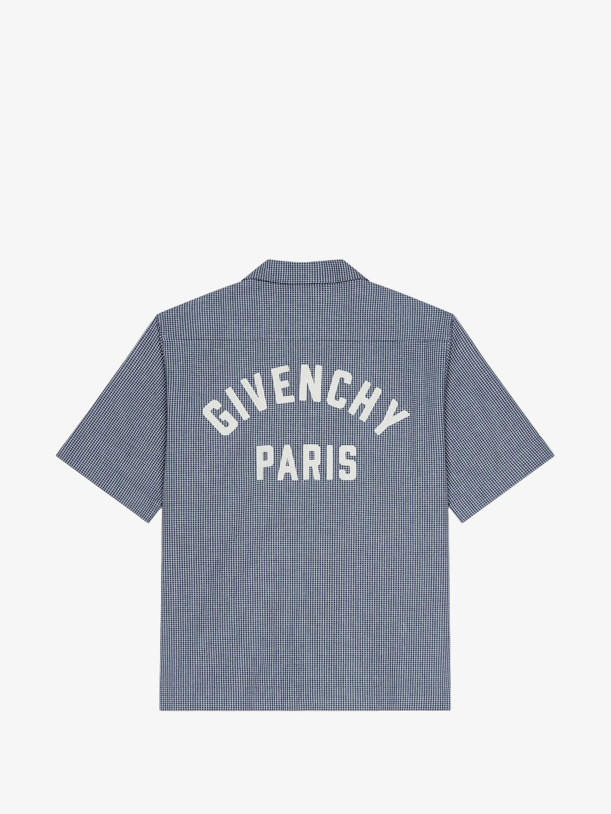 Image of Checkered Cotton Shirt Blue by Givenchy for Men - Season Spring-Summer 2026 - Model View 2