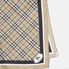 Image of Cavalier Check Silk Scarf by Burberry for Unisex - Season Autumn-Winter 2025 - Detail View 2