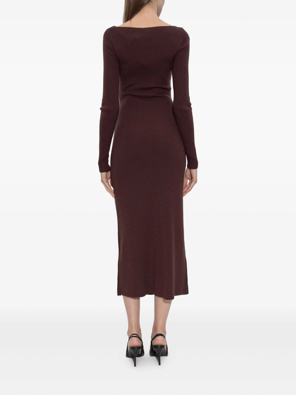 Image of M-Oloni Wool Dress in Bordeaux by Diesel for Women - Season Spring-Summer 2026 - Model view 3