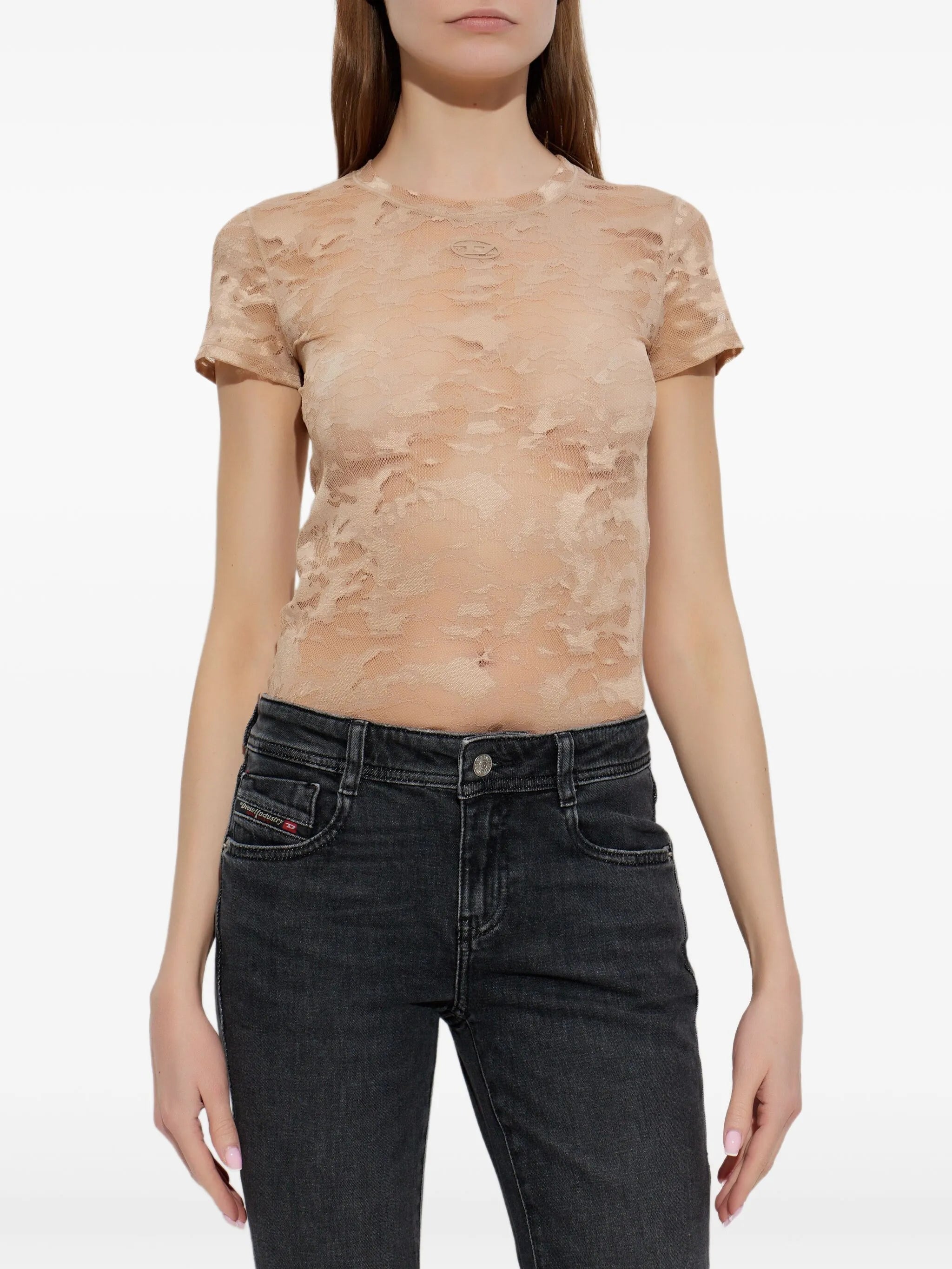 Image of Kasia-Ult Lace T-Shirt by Diesel for Women - Season Spring-Summer 2026 - Model view 2