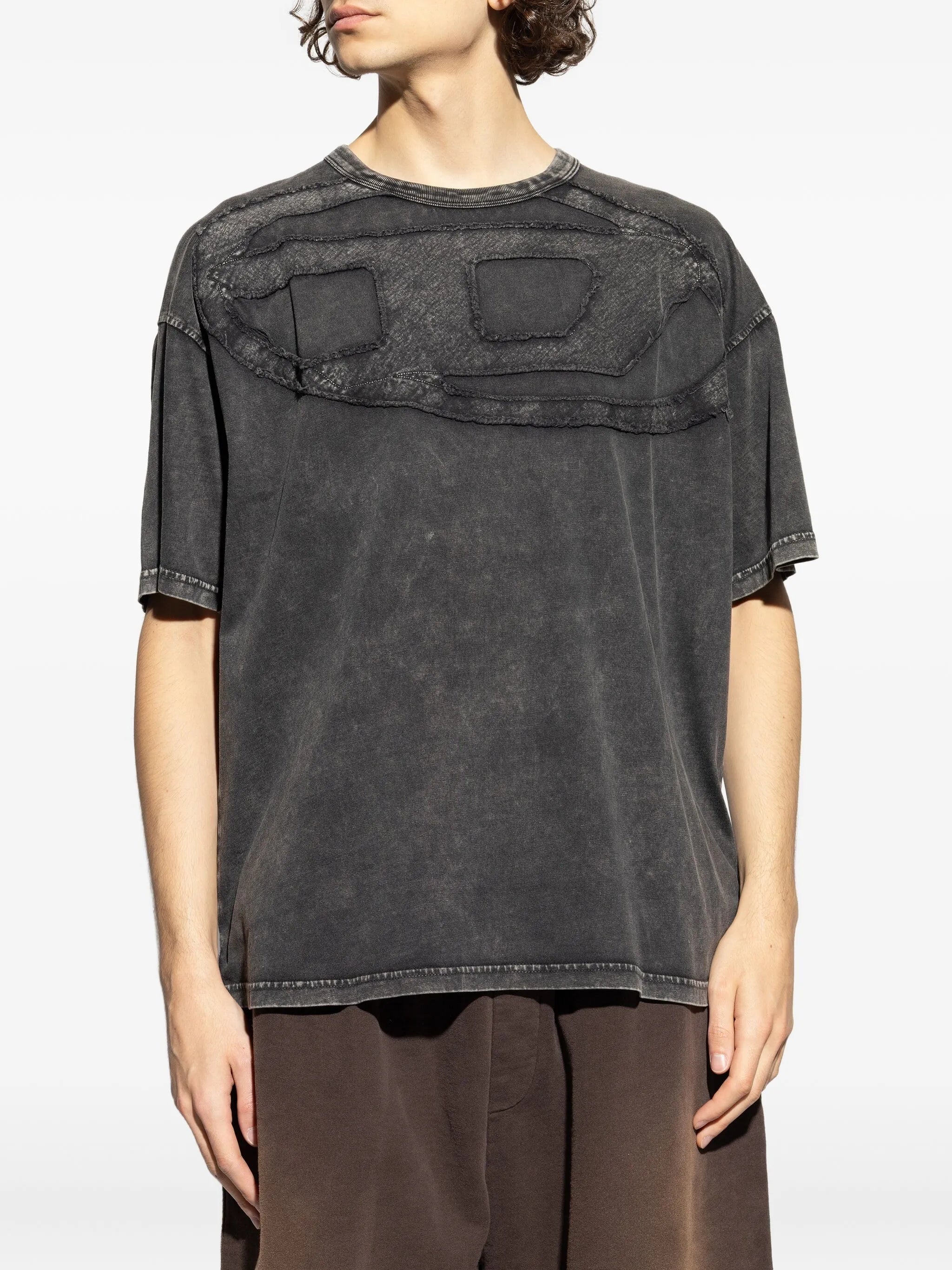 Image of Oversize T-Shirt T-Boxt-D Grey by Diesel for Men - Season Spring-Summer 2026 - Model view 2