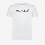Moncler, White T-shirt, Logo T-shirt, Men's Fashion, Designer Clothing
