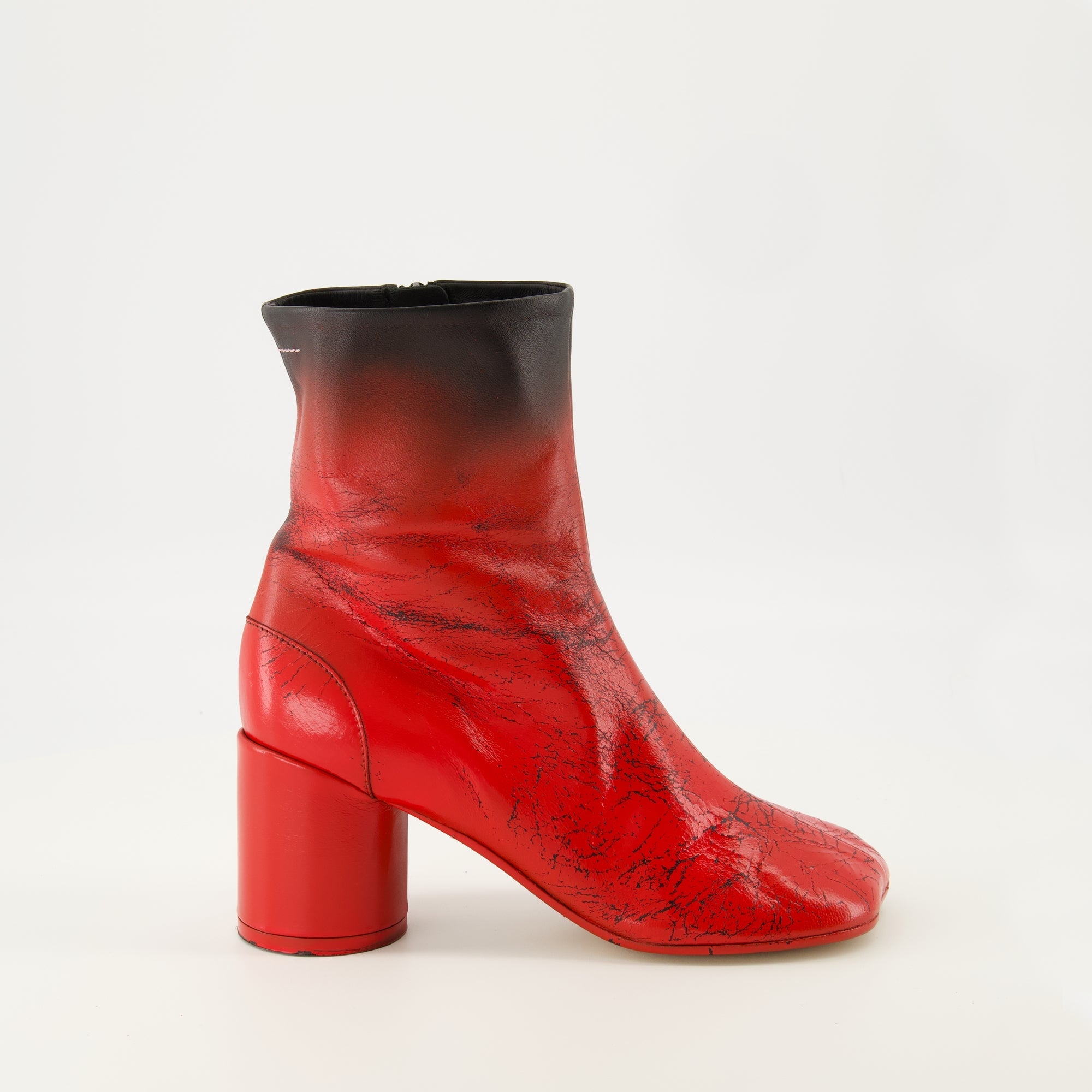 Anatomic Ankle Boots, MM6 footwear, red ankle boots, stylish boots, luxury footwear