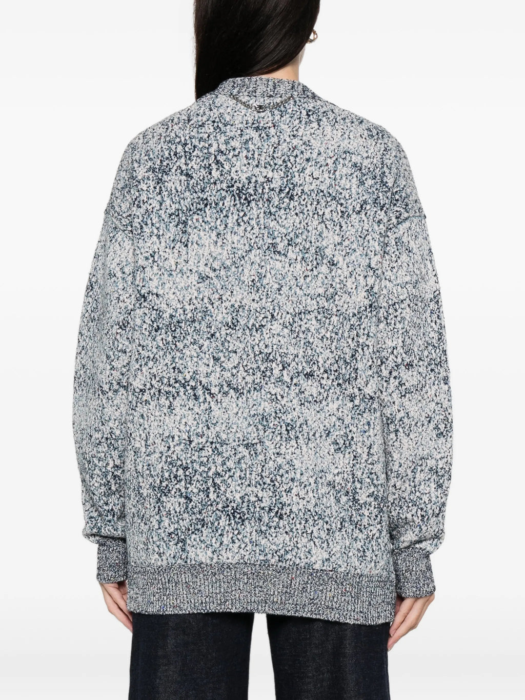 Image of Tweed Effect Blue Cardigan by Rabanne for Women - Season Spring-Summer 2026 - Model View 3