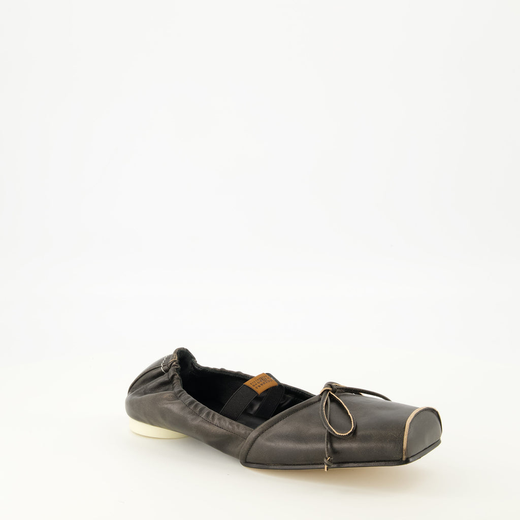 Ballerine in Pelle con Punta Quadrata