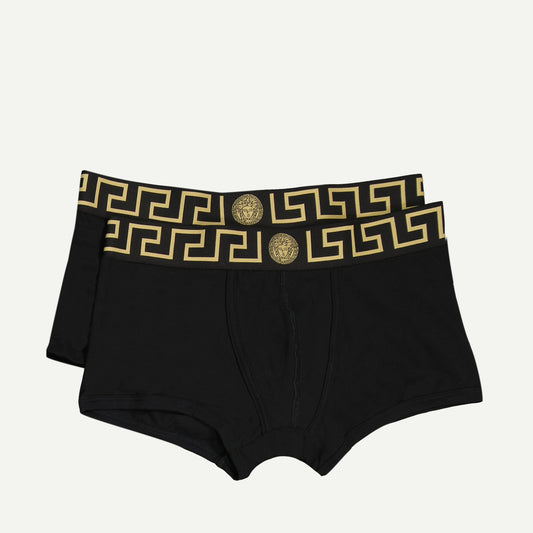 black boxers, cotton elastane blend, winter essentials, Versace boxers, men's fashion underwear