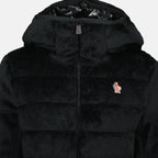 Moncler Grenoble coat, black zip-up coat, Autumn-Winter outerwear, Polartec fleece coat, stylish warm coat