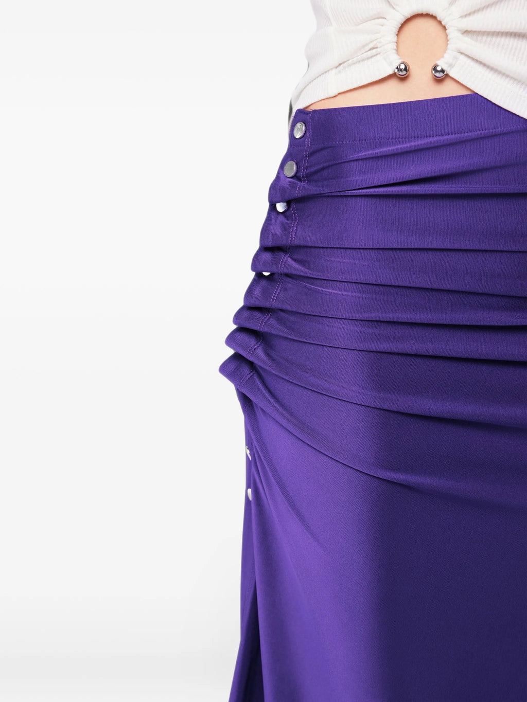 Image of Draped Midi Jersey Skirt by Rabanne for Women - Season Spring-Summer 2026 - Model View 5