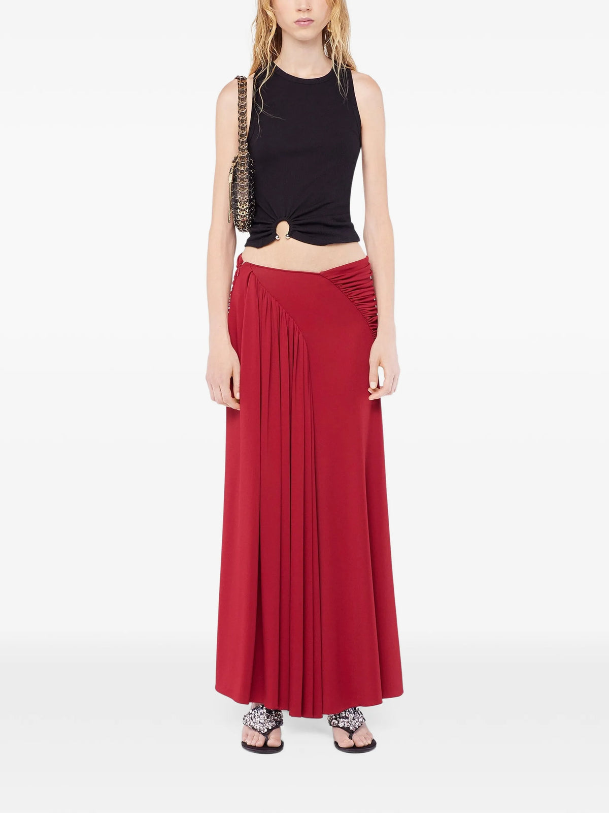 Image of Long Cut Dress - Designer Name by Rabanne for Women - Season Spring-Summer 2026 - Model View 1