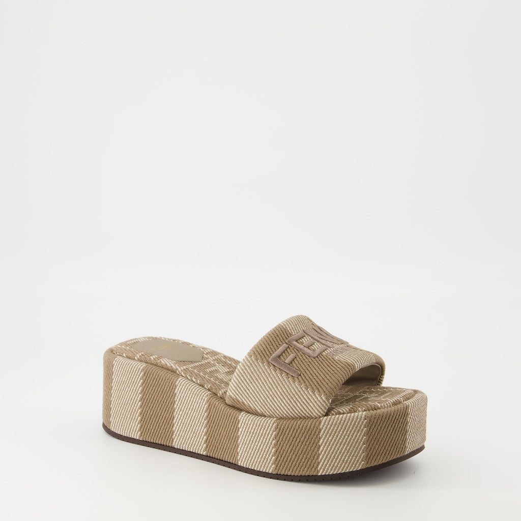 Fendi Sunshine Sandals, Jacquard sandals, Platform sandals, Women's sandals, Fendi footwear