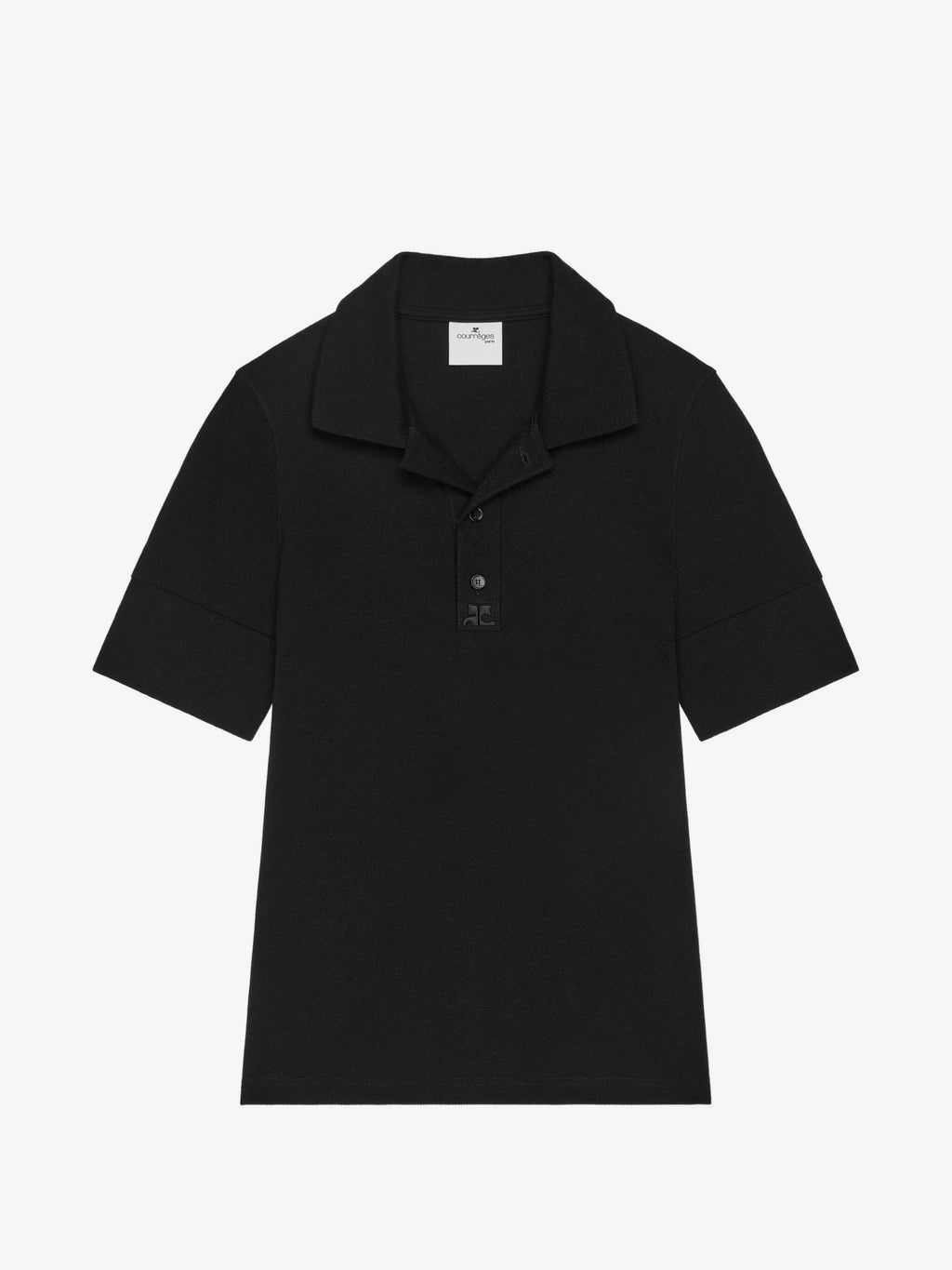 Image of Black Cotton Polo by Courrèges for Men - Season Spring-Summer 2026 - Model View 1