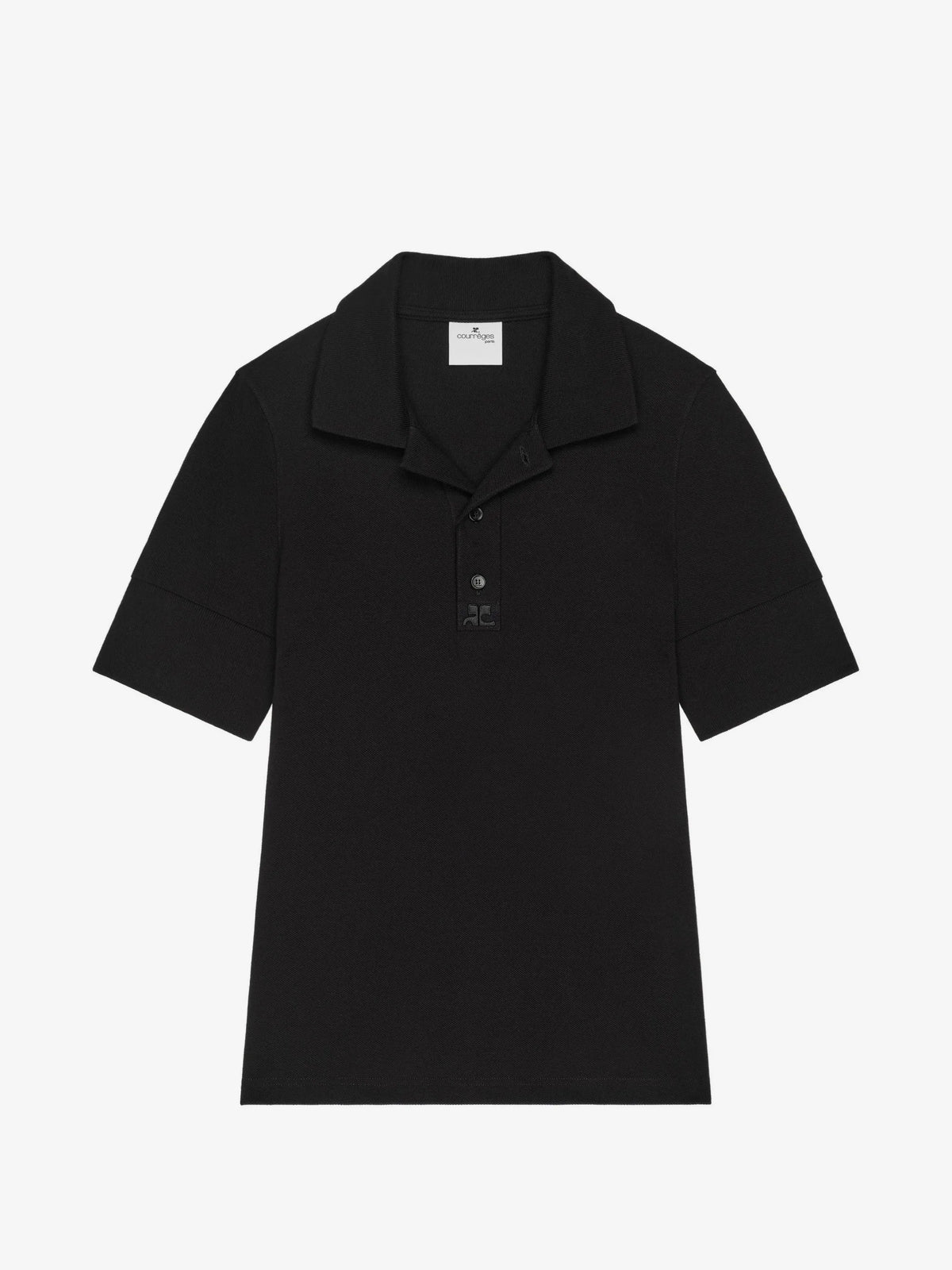Image of Black Cotton Polo by Courrèges for Men - Season Spring-Summer 2026 - Model View 1