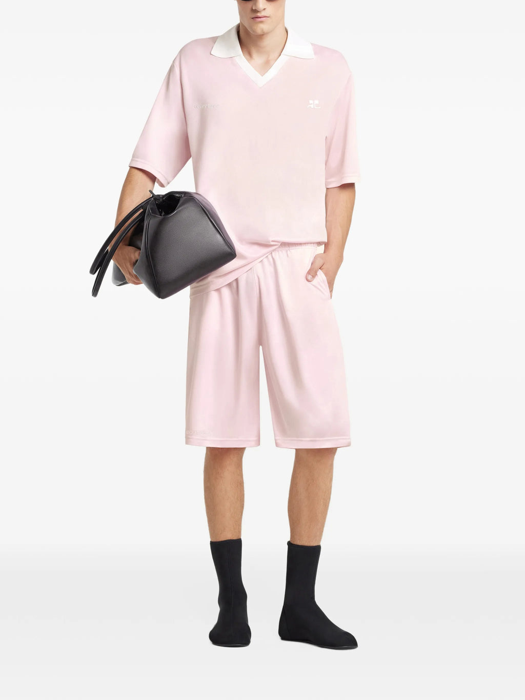 Image of Sport Shorts AC Pink by Courrèges for Men - Season Spring-Summer 2026 - Model View 2
