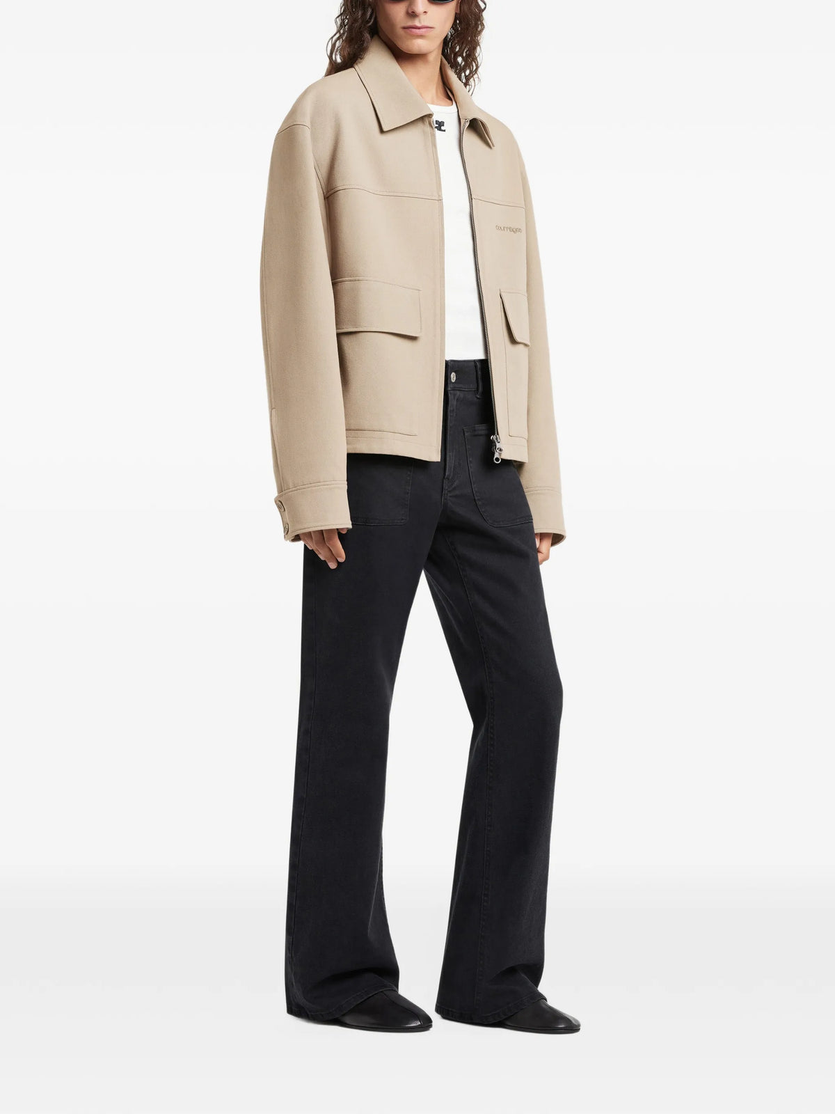 Image of Beige Zip Jacket by Courrèges for Men - Season Spring-Summer 2026 - Model View 3