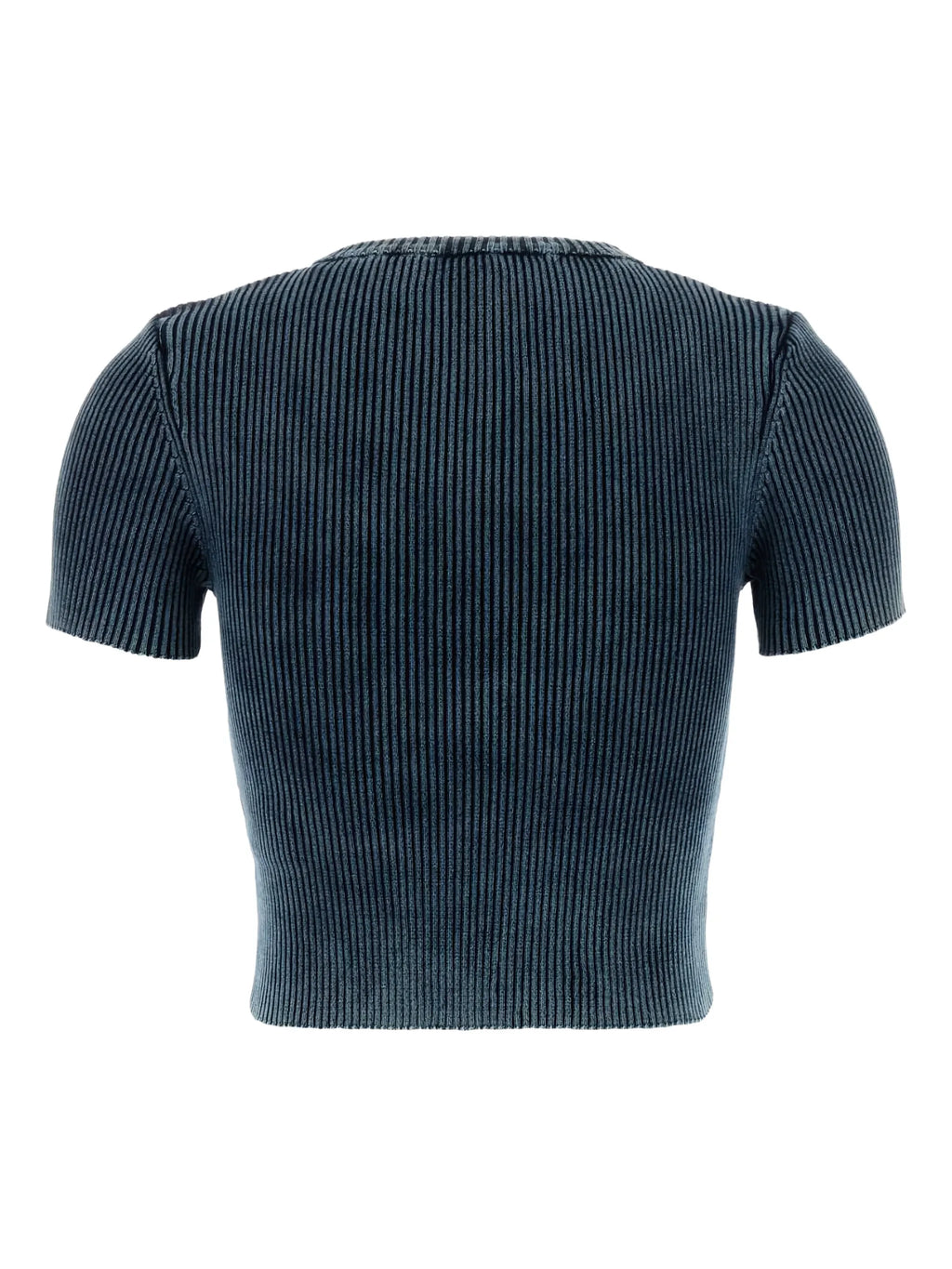 Image of Blue Ribbed M-Anchor T-Shirt by Diesel for Women - Season Spring-Summer 2026 - Model View 2