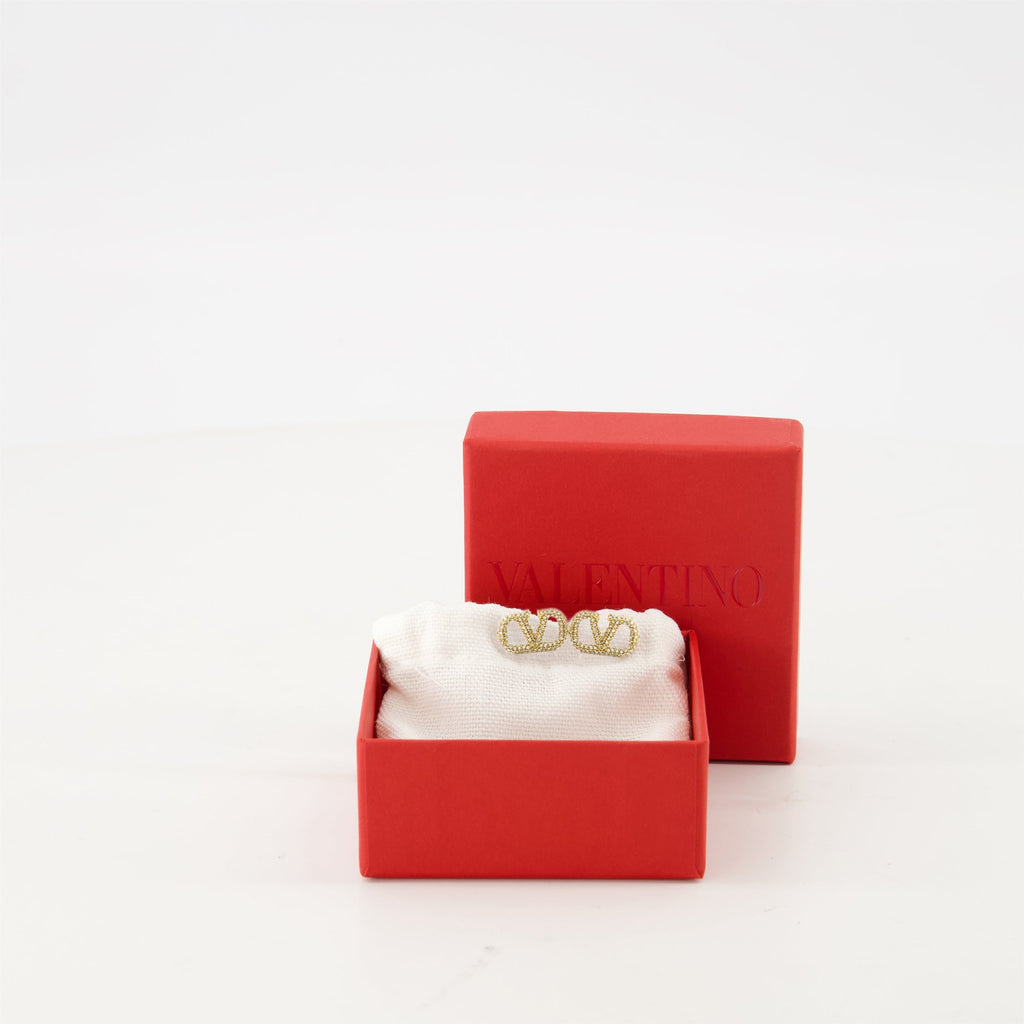 Vlogo Earrings, Valentino Garavani, gold crystals earrings, Swarovski crystals jewelry, Fall Winter 2025 collection