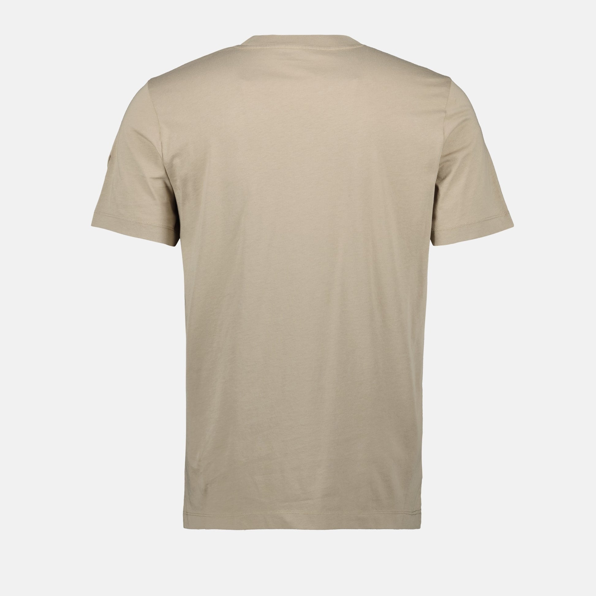 Moncler T-shirt, logo T-shirt, beige t-shirt, cotton t-shirt, casual style