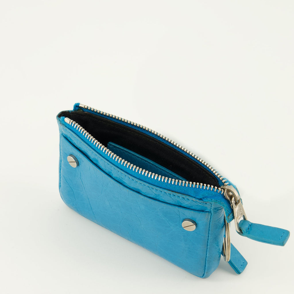Cartera City en Cuero Azul