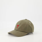 AMI de coeur Cap, Khaki green cap, Embroidered cap, Unisex cap, Adjustable cap
