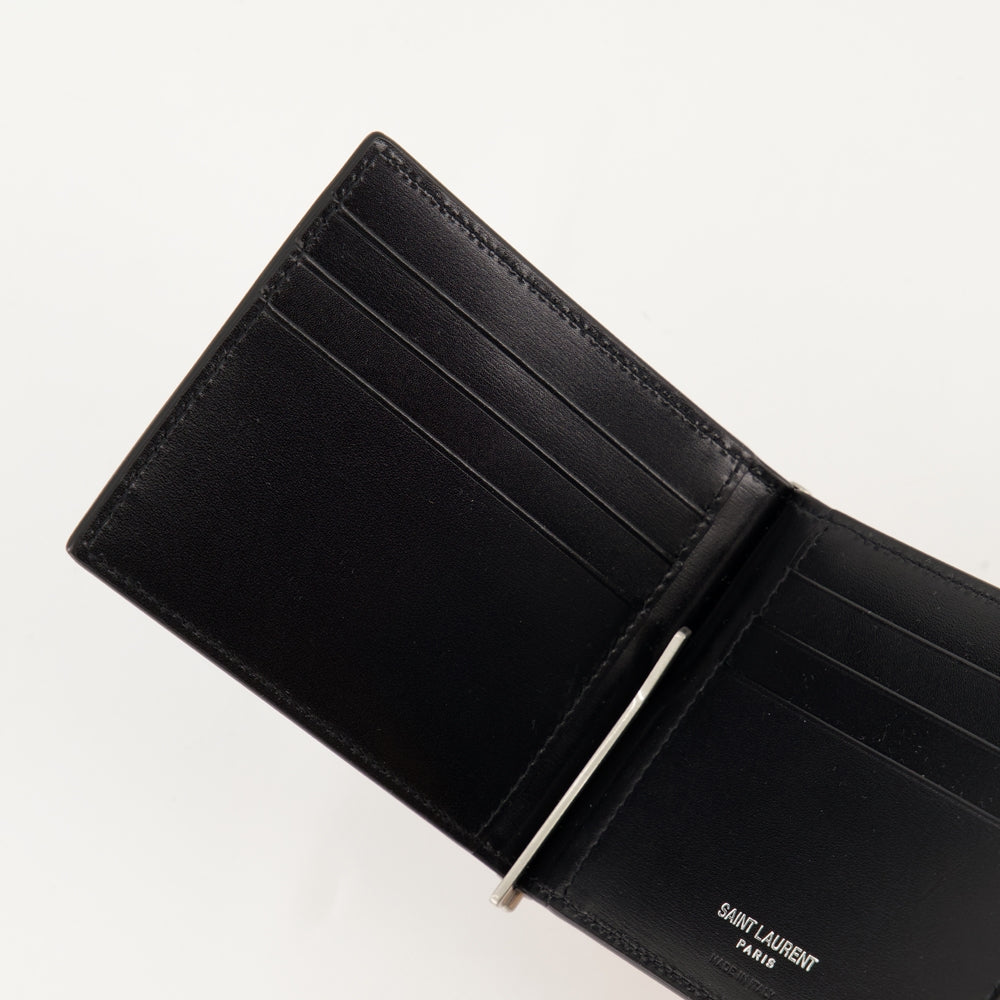 Cassandre Wallet, Saint Laurent, Black Leather Wallet, Autumn-Winter 2024 Collection, Luxury Wallet