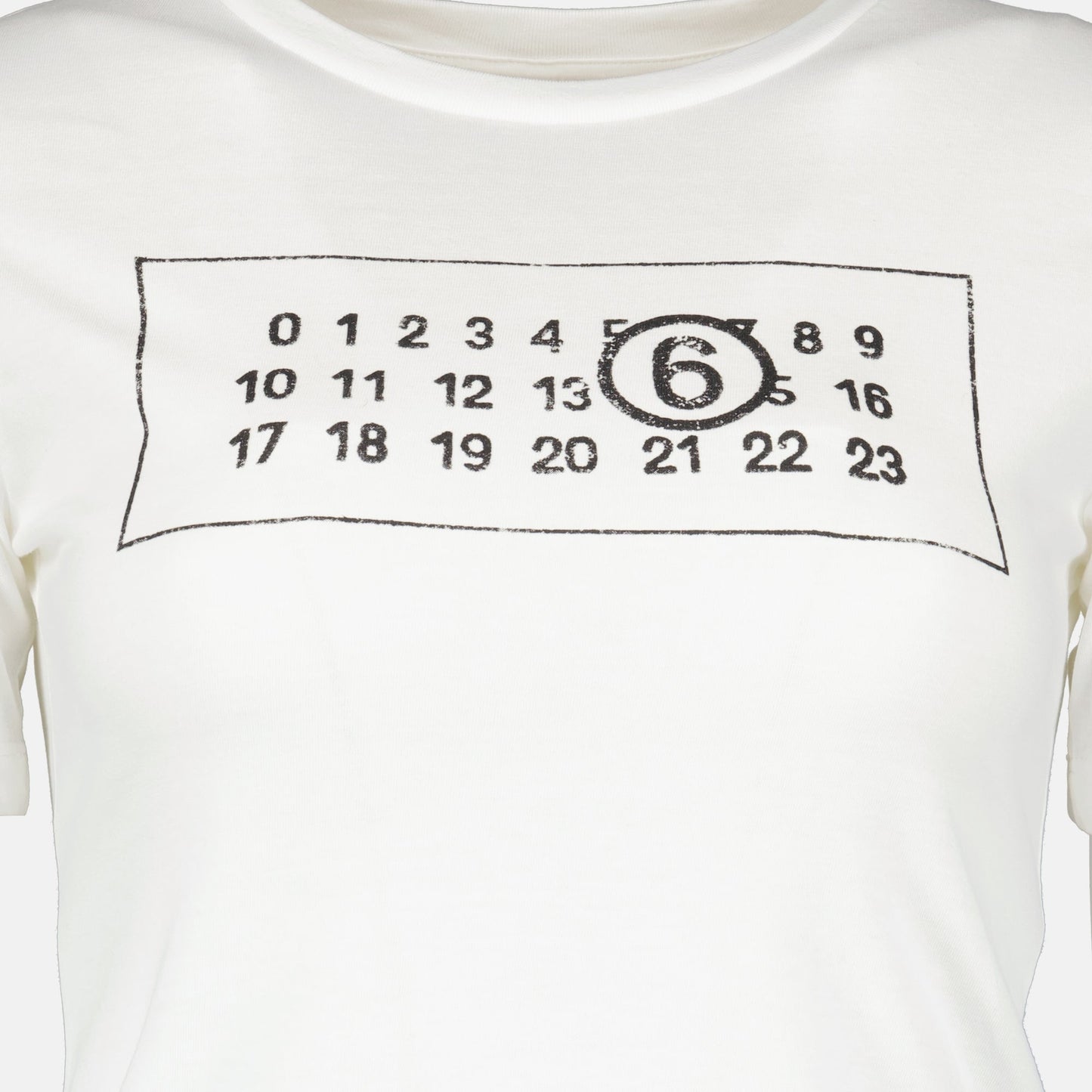 MM6, Numeric T-shirt, white cotton, luxury fashion, Autumn-Winter 2024