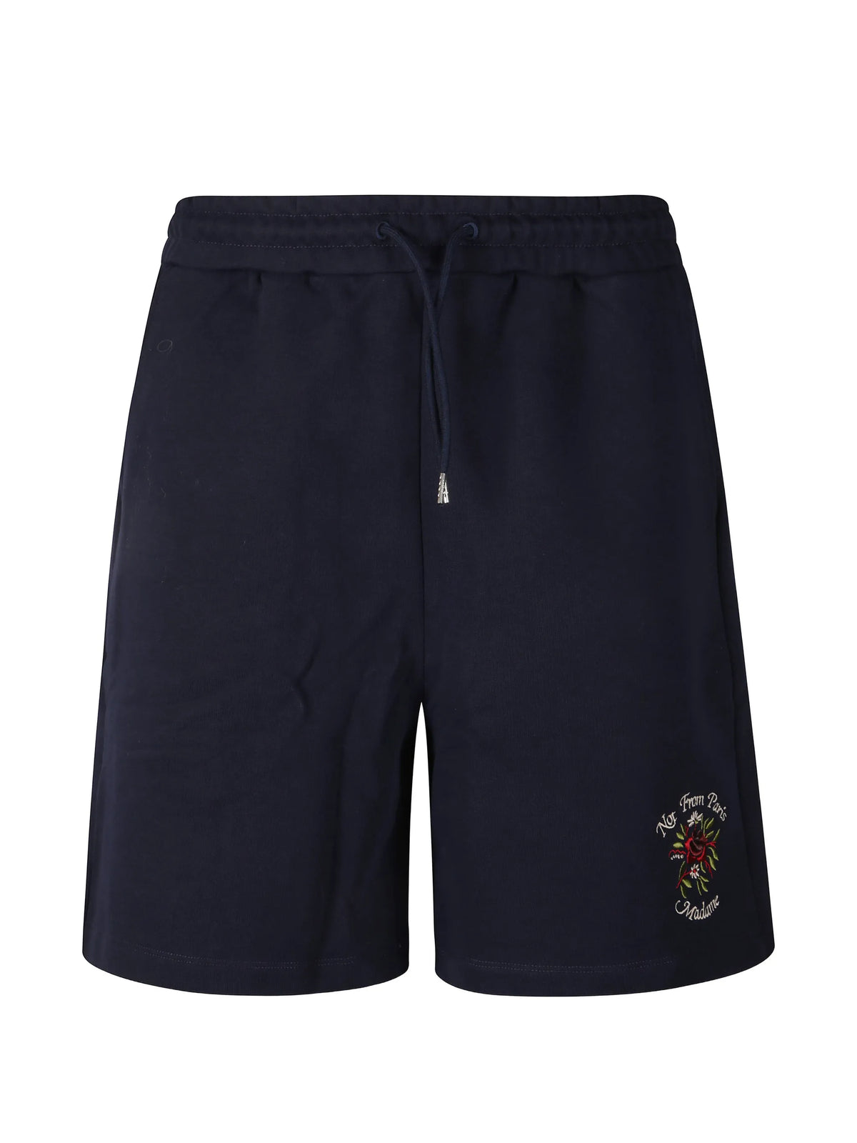 Image of Navy Blue Pink Short Slogan by Drole De Monsieur for Men - Season Spring-Summer 2026 - Model View 1