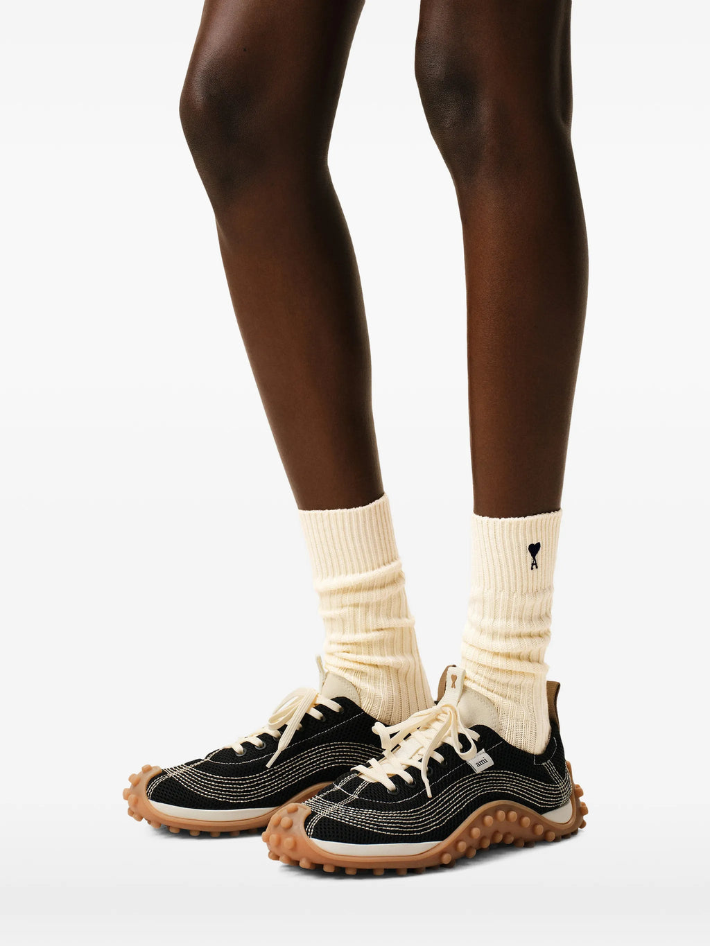Image of Pack of Three Socks Ami de Coeur by Ami PARIS for Unisex - Season Spring-Summer 2026 - Model View 3