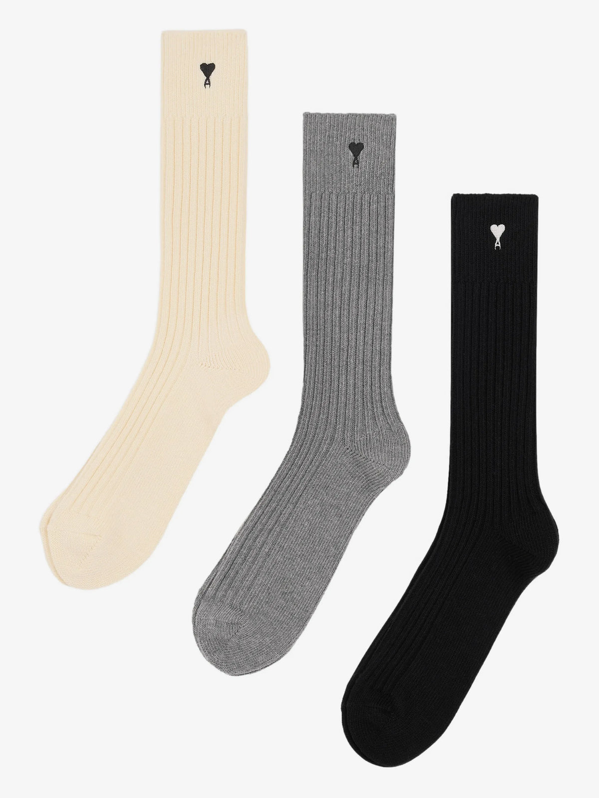 Image of Pack of Three Socks Ami de Coeur by Ami PARIS for Unisex - Season Spring-Summer 2026 - Model View 1