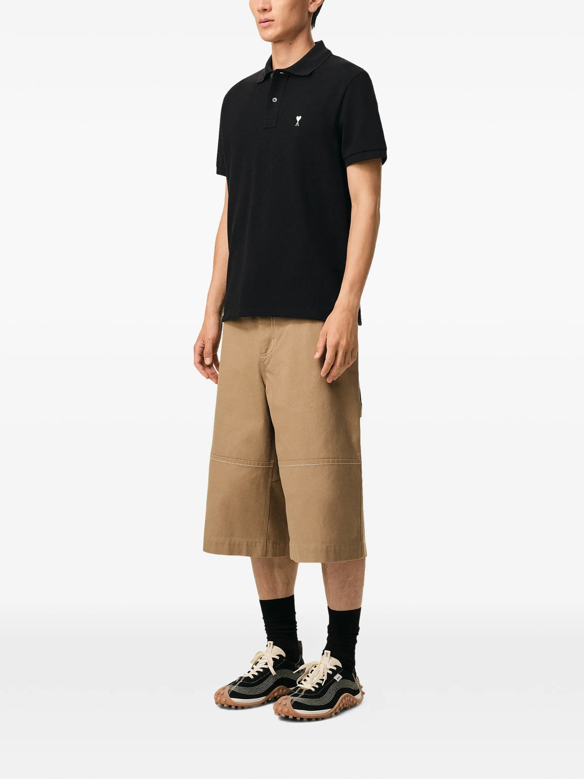 Image of Polo Ami de Coeur Black by Ami PARIS for Men - Season Spring-Summer 2026 - Model View 2