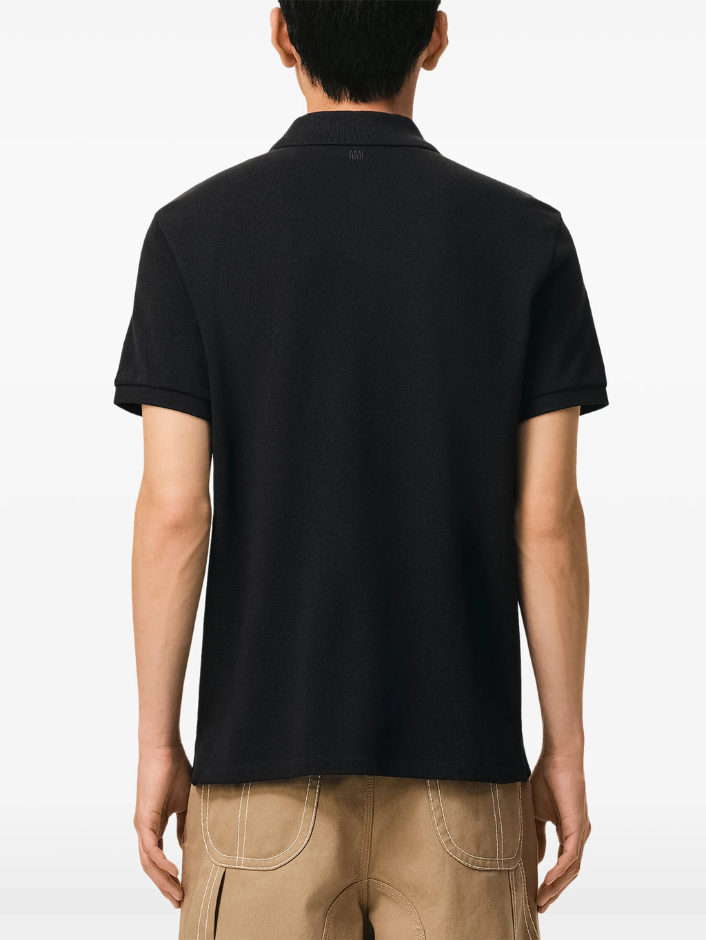 Image of Polo Ami de Coeur Black by Ami PARIS for Men - Season Spring-Summer 2026 - Model View 3
