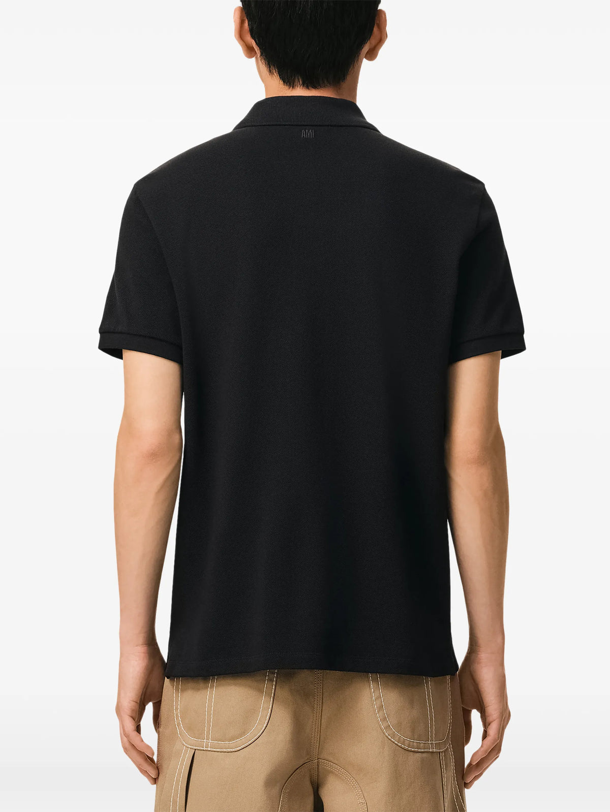 Image of Polo Ami de Coeur Black by Ami PARIS for Men - Season Spring-Summer 2026 - Model View 3