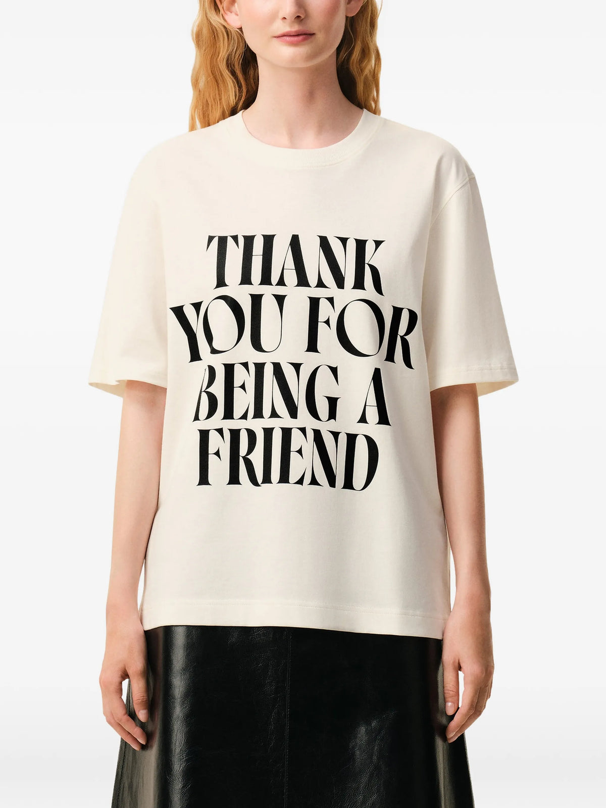 Image of White Printed T-Shirt by Ami PARIS for Unisex - Season Spring-Summer 2026 - Model View 1