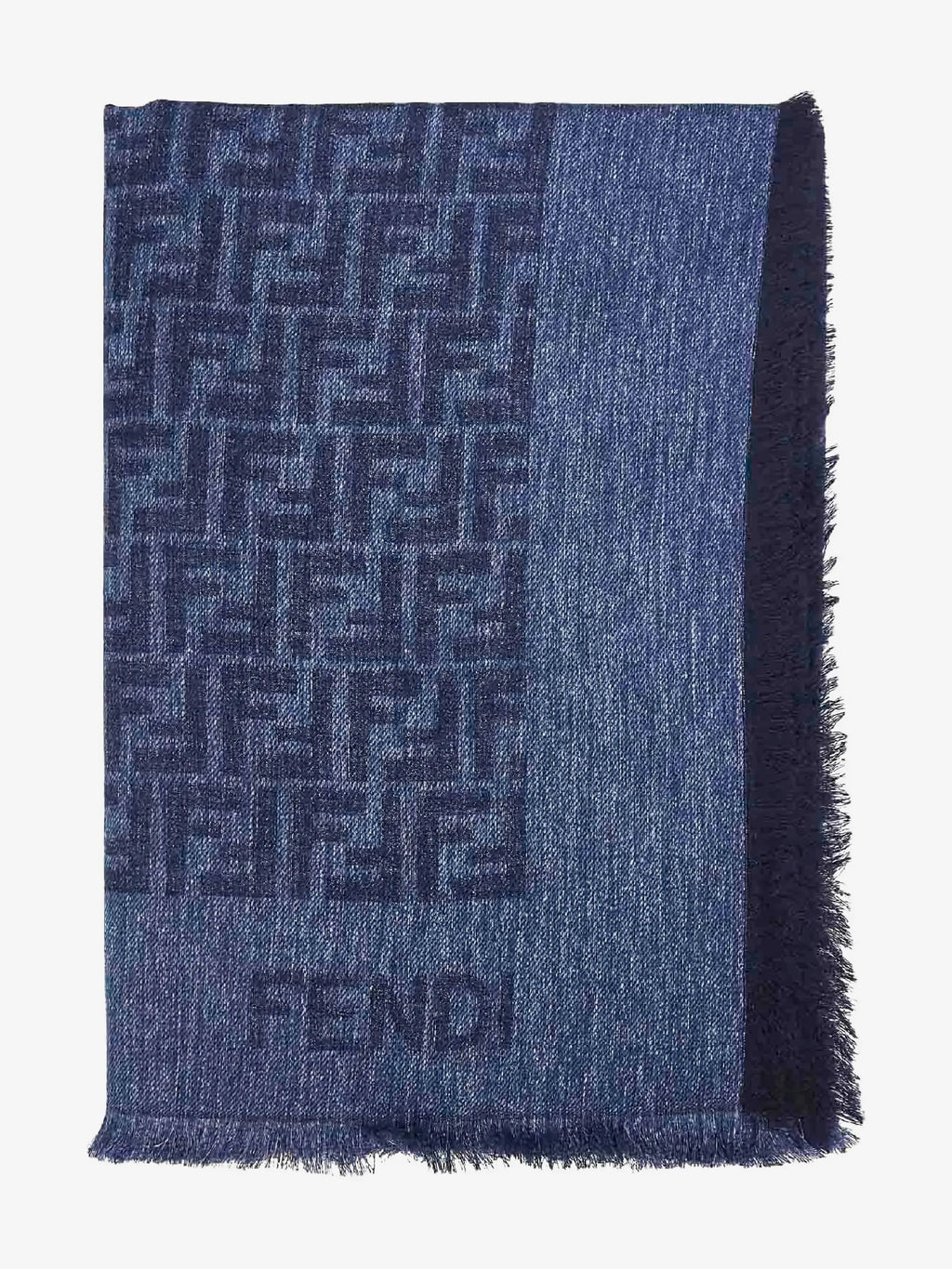 Image of Châle FF Bleu Marine by Fendi for Women - Season Spring-Summer 2026 - Model View 1