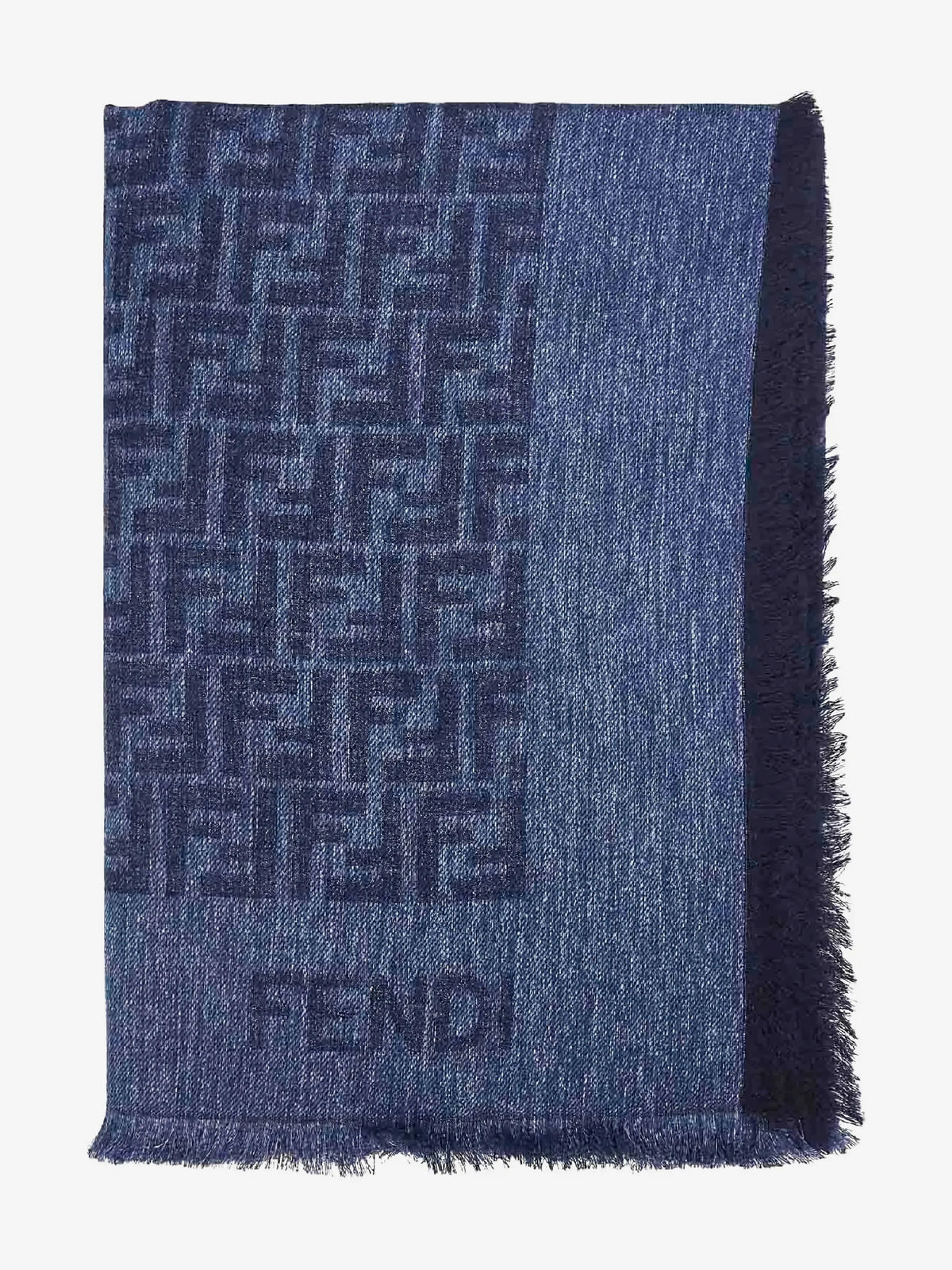 Image of Châle FF Bleu Marine by Fendi for Women - Season Spring-Summer 2026 - Model View 1