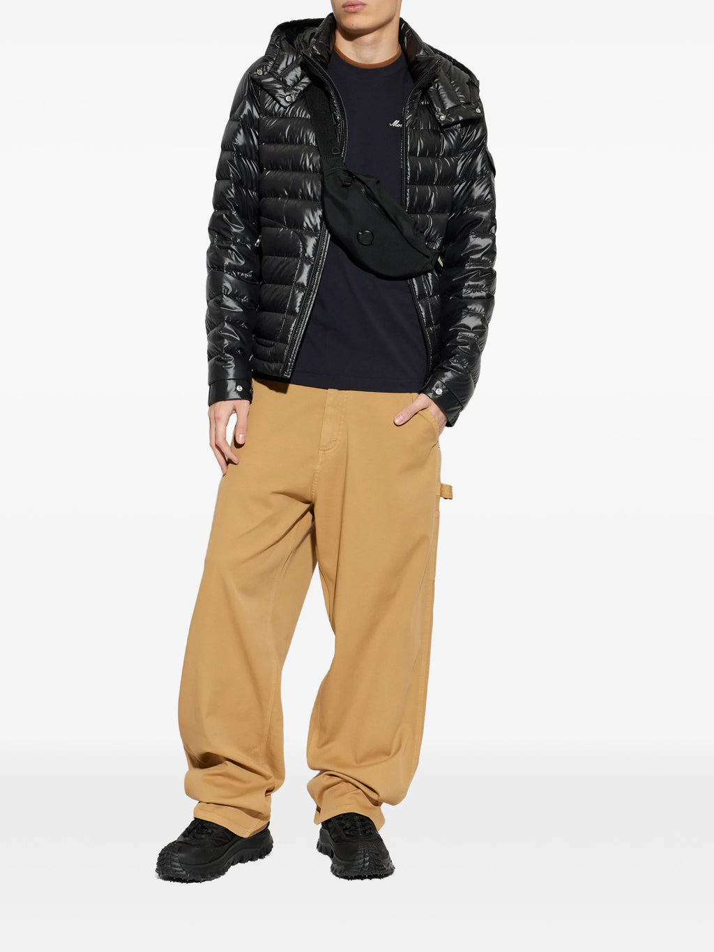Image of Beige Cargo Pants by Moncler for Men - Season Spring-Summer 2026 - Model view 1