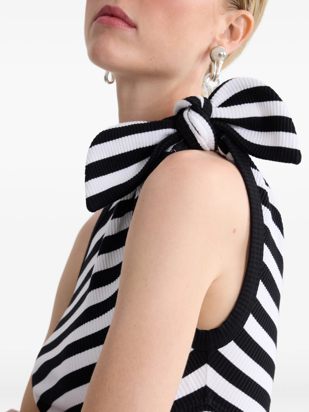 Image of Asymmetrical Striped Dress by Patou for Women - Season Spring-Summer 2026 - Model View 4