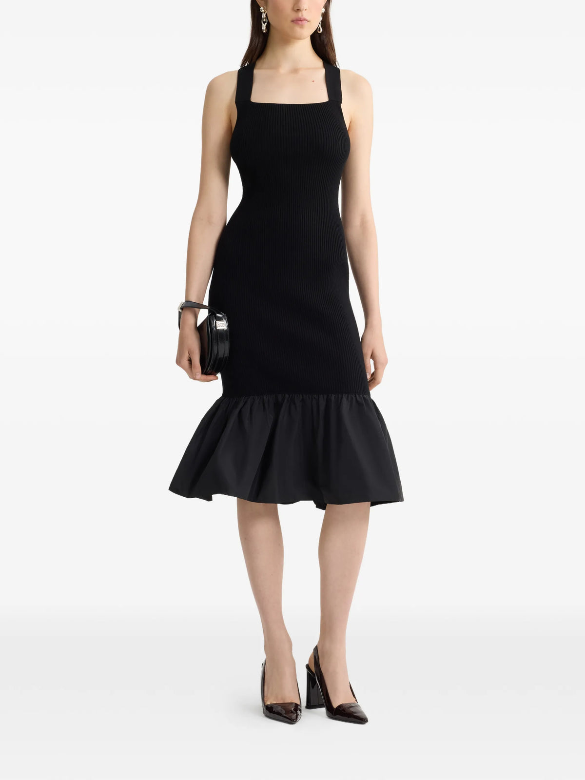Image of Ribbed Black Dress by Patou for Women - Season Spring-Summer 2026 - Model View 1