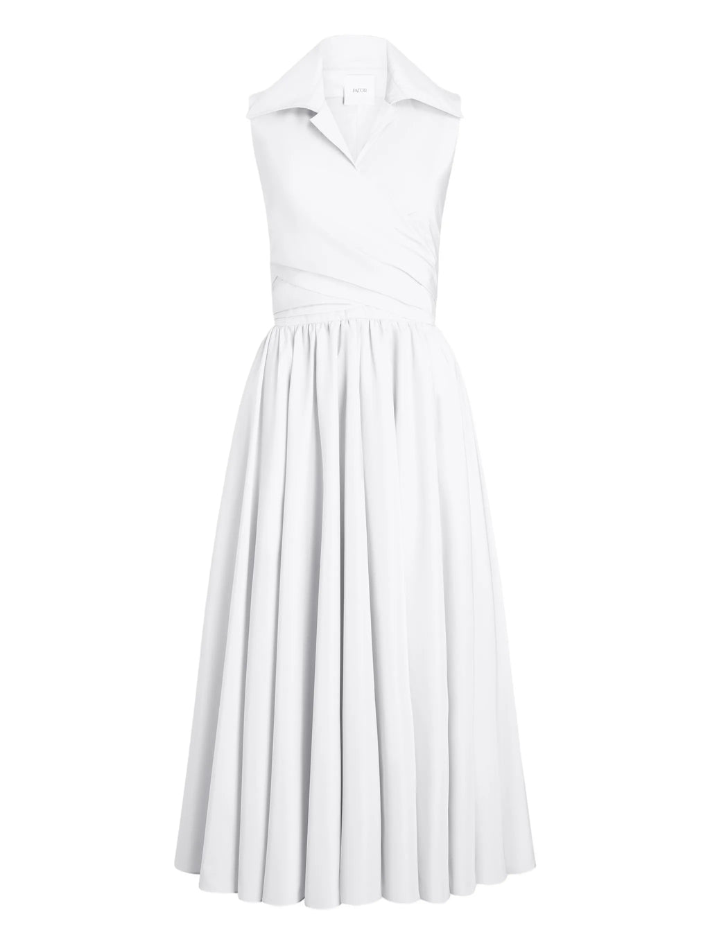 Image of Robe Drapée Blanche en Faille Recyclé by Patou for Women - Season Spring-Summer 2026 - Model View 1