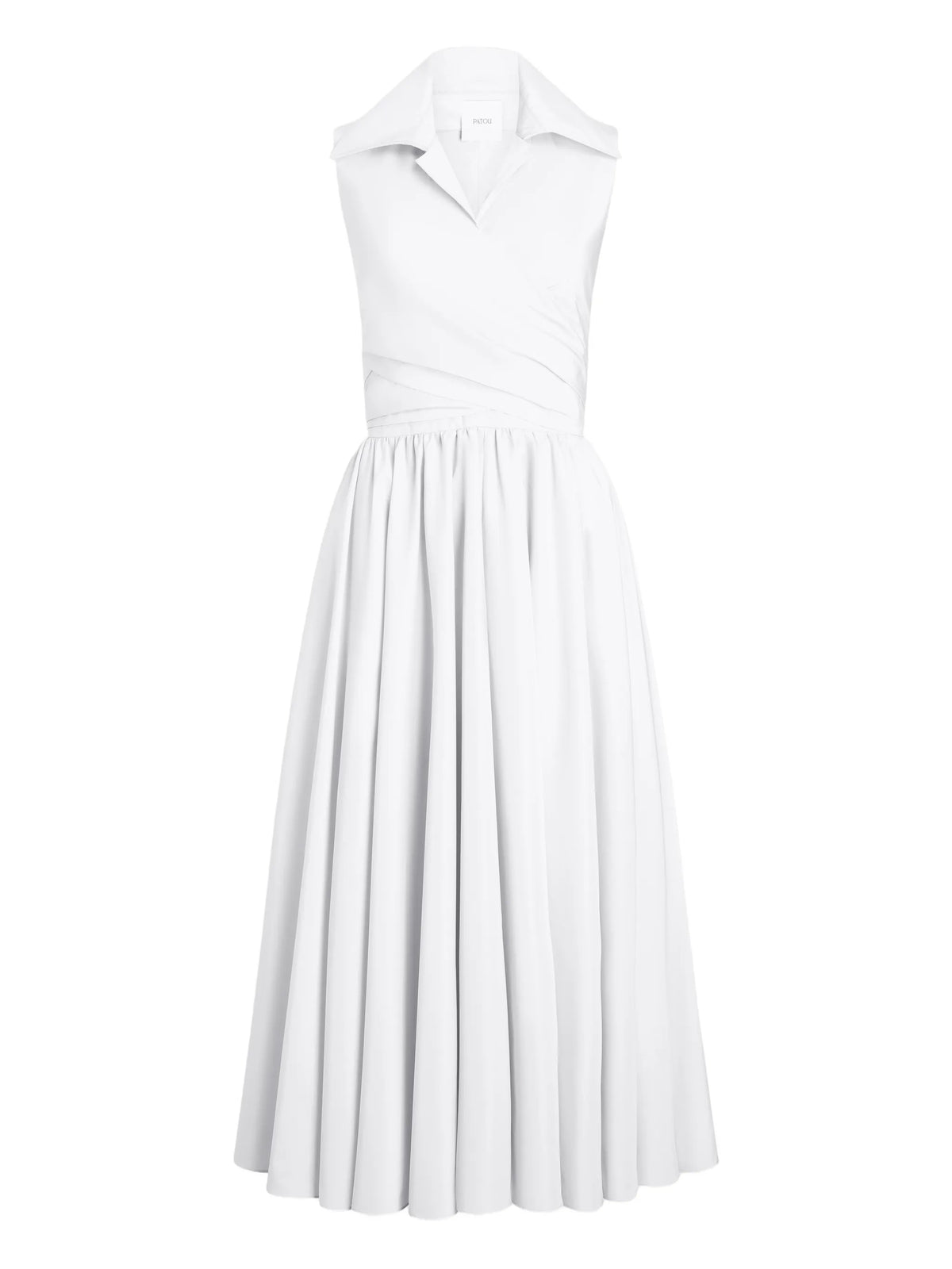 Image of Robe Drapée Blanche en Faille Recyclé by Patou for Women - Season Spring-Summer 2026 - Model View 1