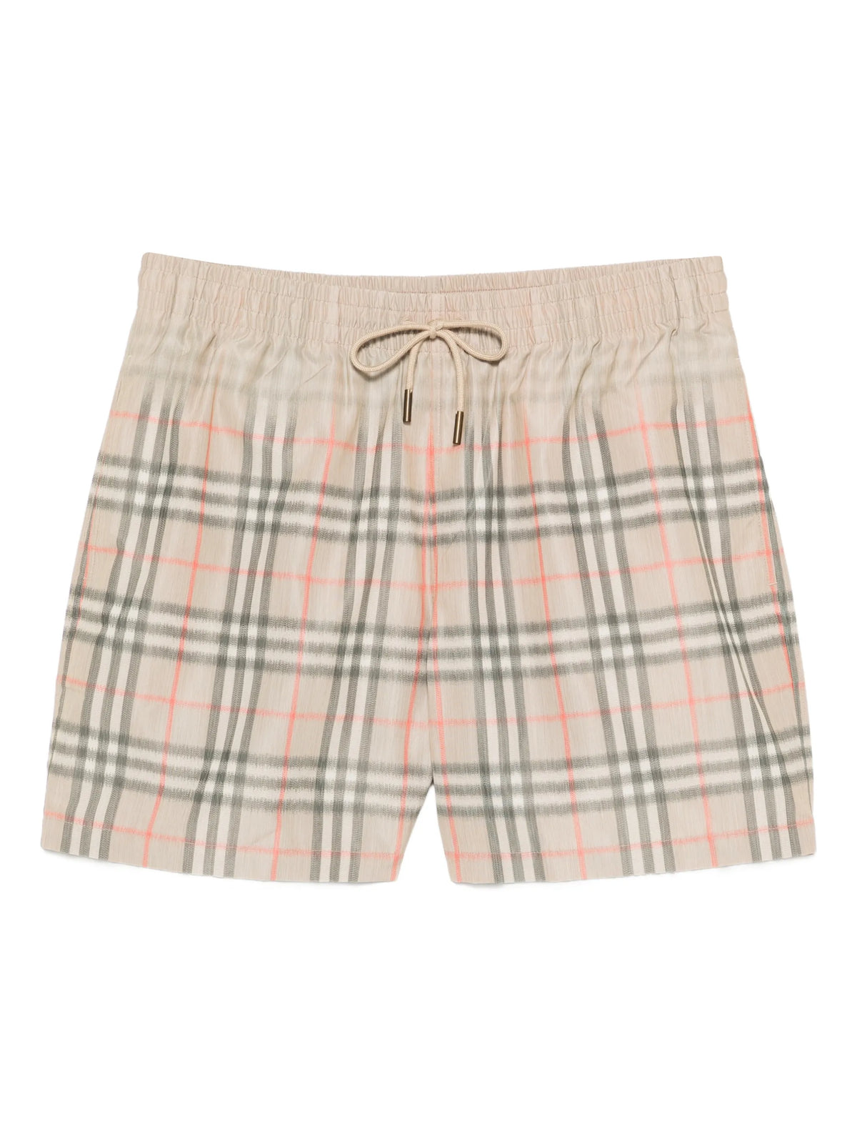 Image of Burberry Gradient Check Swim Shorts by Burberry for Men - Season Spring-Summer 2026 - Model View 1