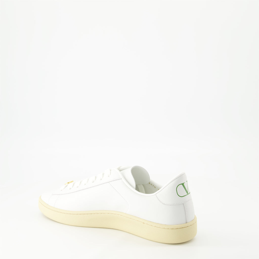white nappa leather sneakers, Royco sneakers, Valentino shoes, luxury footwear, designer sneakers