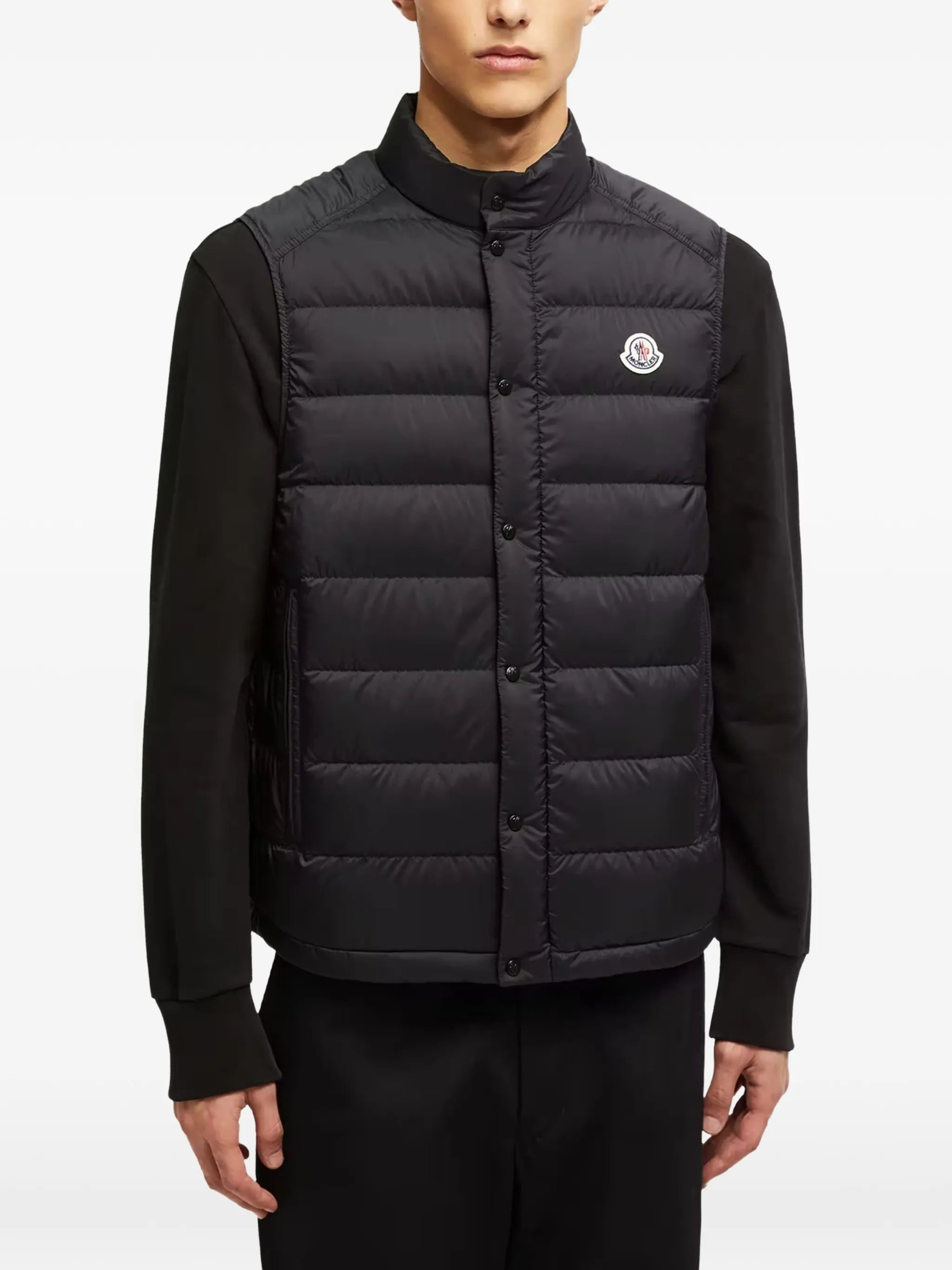 Image of Barthe Black Gilet by Moncler for Men - Season Spring-Summer 2026 - Model view 2