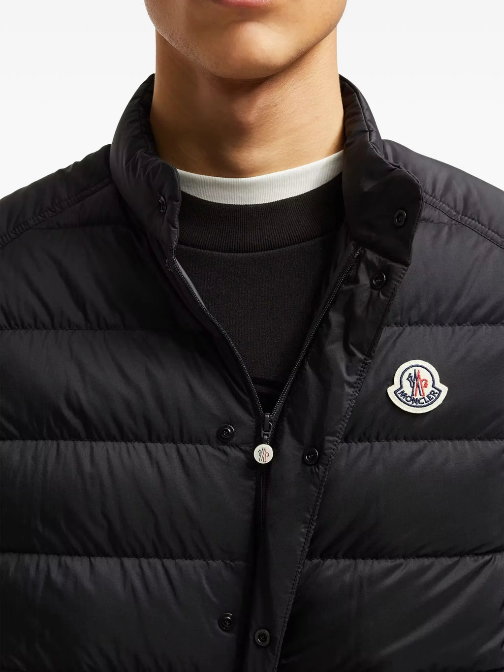 Image of Barthe Black Gilet by Moncler for Men - Season Spring-Summer 2026 - Model view 4