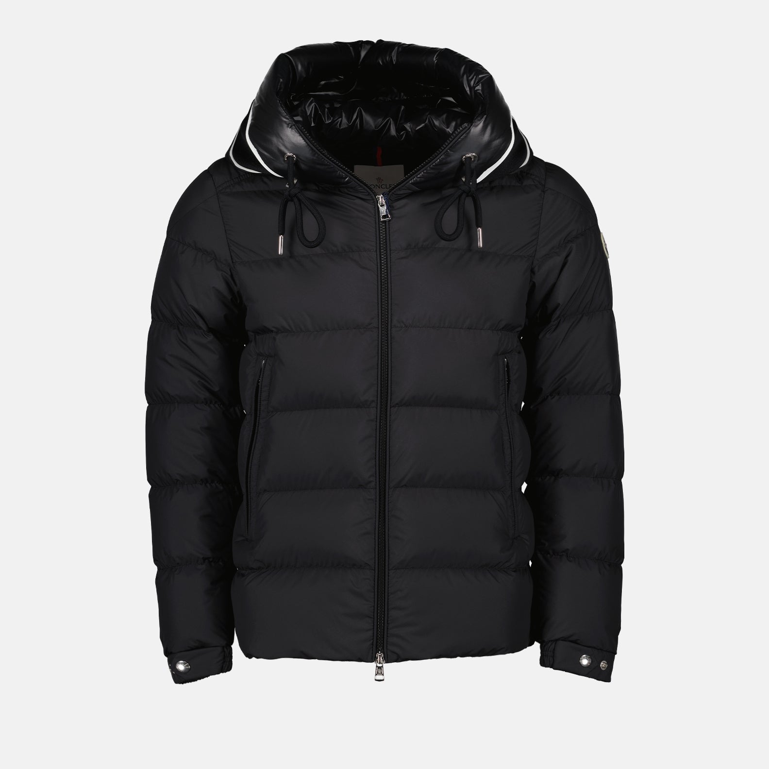 Moncler jacket, black quilted jacket, premium outerwear, men's autumn fashion, nylon jacket