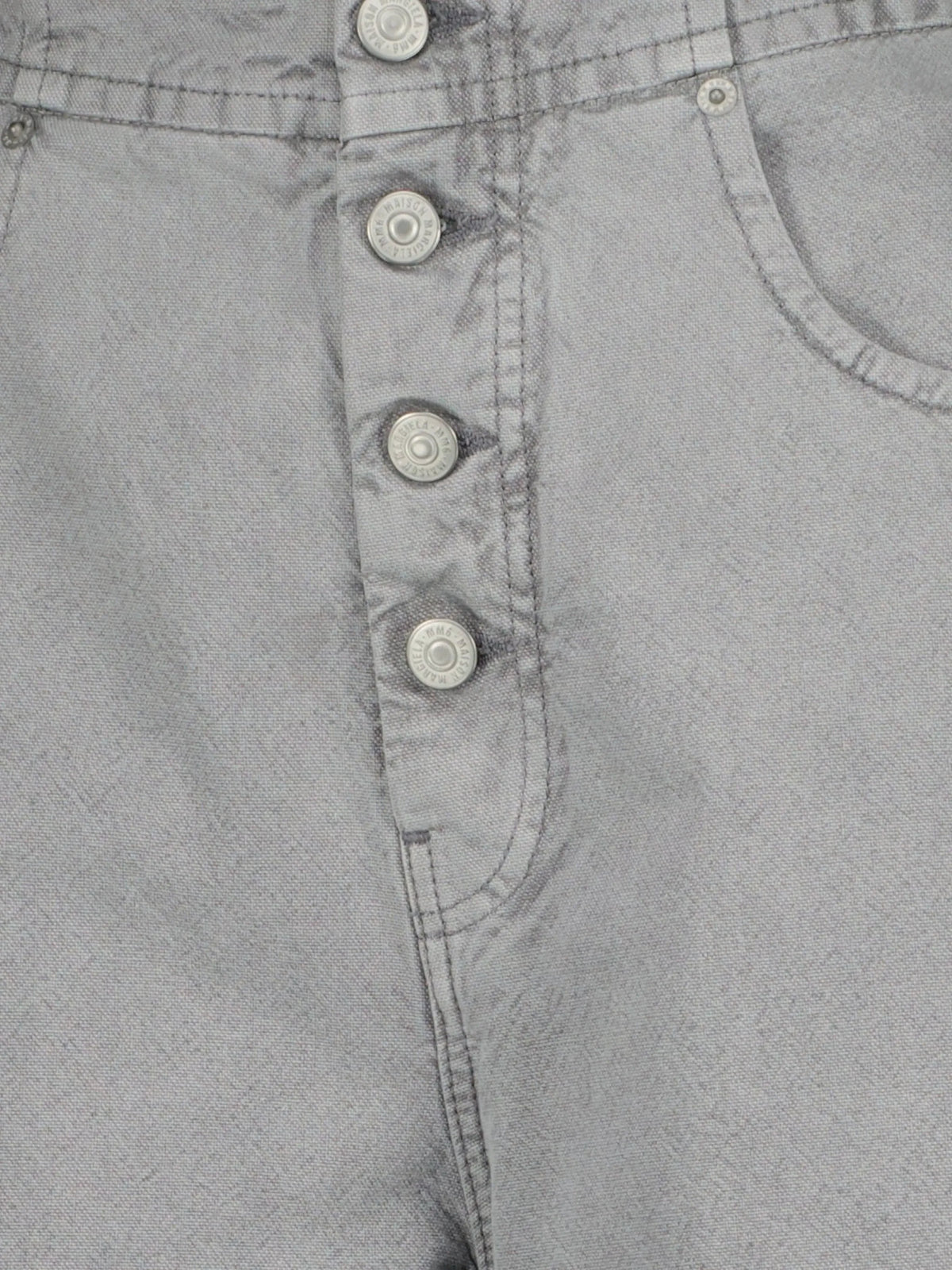 Image of High-Waist Grey Jean by Mm6 for Women - Season Spring-Summer 2026 - Model View 4