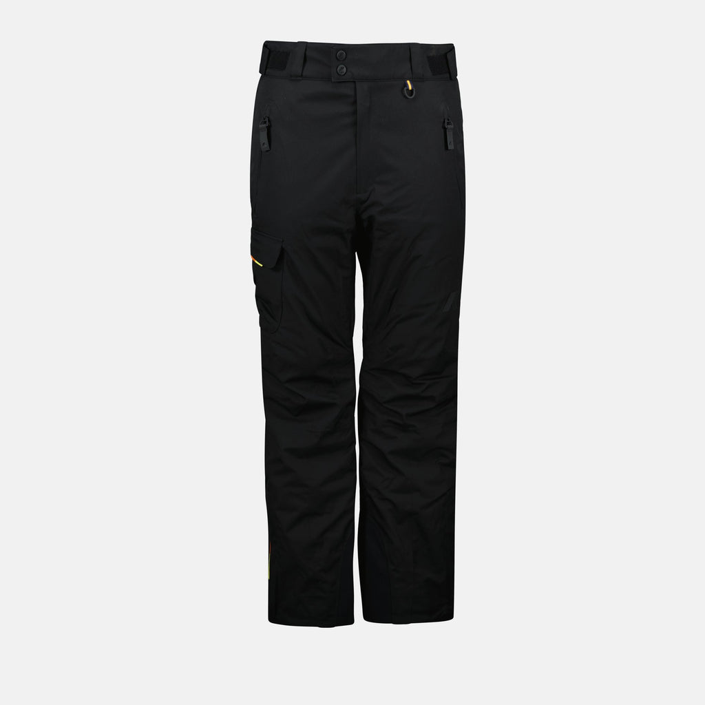 Imagen de pantalones de esquí negros de K-Way para hombres - Temporada otoño-invierno 2024 - Vista frontal